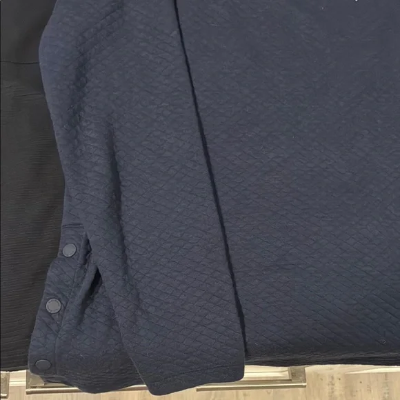 L.L. Bean Cozy Mixed Knit Pullover Blue and Black - Picture 3 of 7